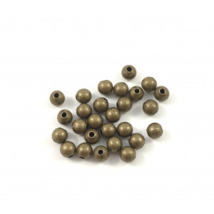 Round metal bead 3mm antique brass (pack of 100)